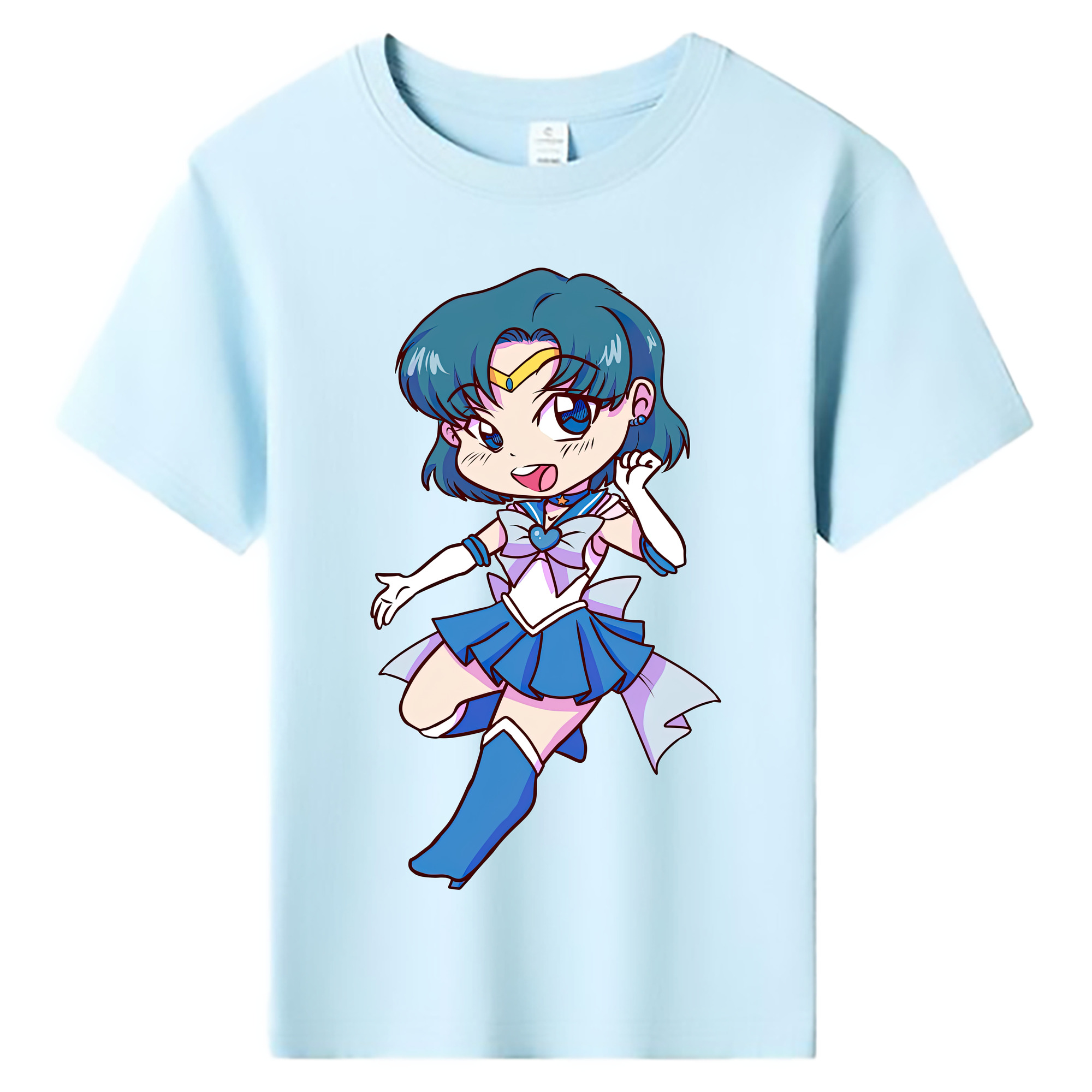 （画像用） 美少女戦士セーラームーン 水野 亜美 みずの あみ Sailor Moon Mizuno Ami 綿100％キッズTシャツ（フロントプリント）